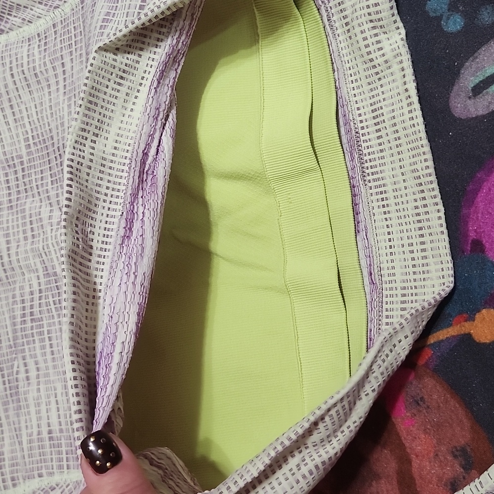 Lululemon Pale Yellow And Purple Long Sleeve Crop Top - Picture 3 of 6